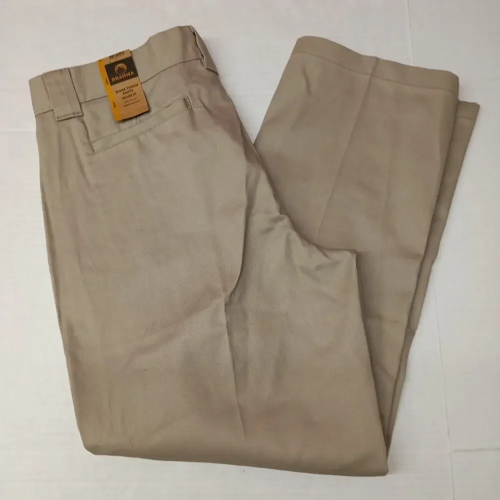 Brahma Men's Work Tough Pants Size 36x30 Sandy Taupe Fit‎